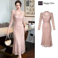 ราคา Happy Diva เดรสผู้หญิง เดรสสีชมพู เดรสแขนยาว เดรสหางปลา เดรสทำงาน เดรสลูกไม้ เดรสไฮโซ เดรสออกงาน เดรสไปงานแต่ง เดรสฝรั่งเศส 20939 (20942219323)
