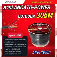 ราคา apollo สายแลน สายไฟ Lan Cable UTP CAT6 Outdoor power รุ่น APL 306P สำหรับใช้ภายนอก 305m กล้องวงจรปิดCCTV (22170947471)
