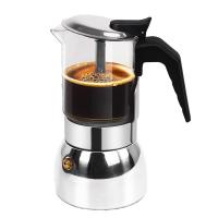 ราคา Stainless Steel Thickened Stovetop Espresso Maker 9 Cup Glass Clear Moka Pot Italian Coffee Machine 450ml 15oz (25006598754)