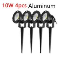 ราคา 4ชิ้นนำซังไฟสนาม5W 10W กลางแจ้งมีปุ่มโคมไฟสนามหญ้ากันน้ำไฟสปอร์ตไลท์ทางเดินในสวน DC12V AC220V (22965315990)