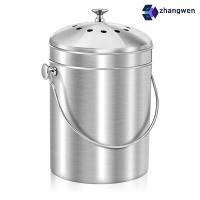 ราคา zhangwen Compost Bucket for Kitchen Countertop1 3 Gallon Stainless Steel Compost Bin Indoor with Lid Odorless Food Waste Bucket (23046641394)