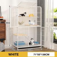 ราคา PetStern กรงแมวขนาดใหญ่ กรงแมวมีถาด กรงแมว2ชั้น การออกแบบหลายประตู กรงแมว กรงแมวพับได้ (25504781404)