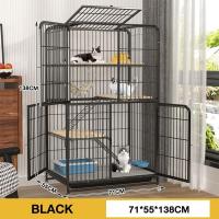 ราคา PetStern กรงแมวขนาดใหญ่ กรงแมวมีถาด กรงแมว2ชั้น การออกแบบหลายประตู กรงแมว กรงแมวพับได้ (25504781403)