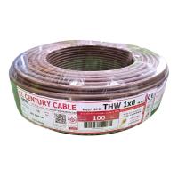 ราคา สาย THW 1 x 6 SQ MM สายไฟ มอก IEC 01 สายไฟทองแดง สายแกนเดียว สายเมน CENTURY สินค้าผลิตในประเทศไทย สินค้าพร้อมส่ง (23047561729)
