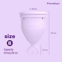 ราคา เซตถ้วยอนามัย FlowDays SizeB ครบชุด ถ้วย น้ำยาล้าง Flowmate เลือกสีถ้วยได้ (24803760793)