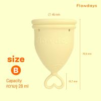 ราคา เซตถ้วยอนามัย FlowDays SizeB ครบชุด ถ้วย น้ำยาล้าง Flowmate เลือกสีถ้วยได้ (24803760795)