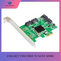 ราคา TECHCHIP PCIe 4 Ports 6G SATA 3 0 Controller Card Marvell 88SE9215 Non PCIe 2 0 X1 Expansion Card with Low Profile Bracket (22041303581)