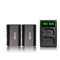 ราคา แบตกล้อง Canon LP E6 2700mAh แท่นชาร์จคู่ LP E6N สำหรับกล้อง Canon EOS 5D Mark II Mark III 5D 6D 7D 60D 70D 80D (24759214028)