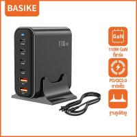 ราคา Basike หัวชาร์จเร็ว หัวชาร์จ USB Type C Charger GaN Quick Charge หัวชาร์จเร็ว 6พอร์ต 3type C 3USB 120W QC 4 0 Adapter อแดปเตอร์ หัวชาร์จ Compatible with MacBook Pro Air Notebook Laptop มือถือ สมาร์ทโฟ