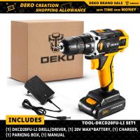 ราคา DEKOมาใหม่Sharker 20V SET1 สว่านไร้สายไขควงไฟฟ้า (728392321)