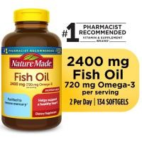 ราคา Nature Made Fish Oil 2400mg Omega 3 720mg 134 Softgels (17882100311)