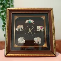 ราคา นาฬิกาแขวนผนังและกรอบรูปมงคลลายช้างไทย ชุดงานหล่อโลหะหรูหรา ของตกแต่งบ้านระดับพรีเมียม (23442709718)