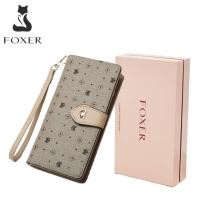 ราคา Foxer Brand long wallet for women wallets women new 2023 card holder wallet for women wristlet wallet women cellphone wallet for women (24705092219)