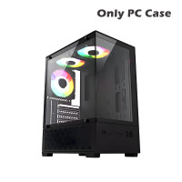 ราคา เคสคอมพิวเตอร์ Tempered Glass ATX Gaming Case รองรับพัดลม120MM มม พัดลม RGB White Black รับประกัน (25595875654)