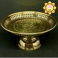 ราคา พานทองเหลืองรัตนโกสินทร์ ลายกุหลาบ โตกโปร่ง (7233068913)