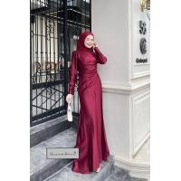 ราคา เดรสใส่ออกงาน ชุดอิสลาม เดรสมุสลิม รุ่นจินนี่เนื้อผ้าซาร่า เดรสใส่รายอ เดรสยาว ชุดนิกะห์ เดรสธีมเพือนเจ้าสาว (24912498542)