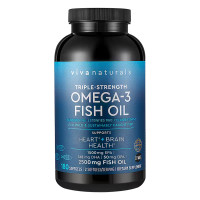 ราคา น้ำมันปลา VIVA NATURALS Fish Oil 2500mg แท้100 180 เม็ด Triple Strength Omega 3TRIPLE STRENGTH FISH OIL (24968200351)