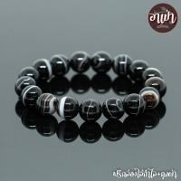 ราคา อาเป่า หินแบล็คอาเกต หินโมรา สีดำ Black Agate ขนาด 12 มิล คัดหิน หินดวงตาสวรรค์ กำไลหินสี กำไลหินนำโชค หินสีดำ หินมงคล สร้อยข้อมือ เครื่องรางนําโชค กำไลข้อมือ สร้อยข้อมือหิน กำไลข้อมือเท่ๆ สร้อยข้อมือ