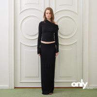 ราคา ONLY CHERZ รหัส OC2501 ชุดเซ็ตเสื้อแขนยาวจีบช่วงคอ พร้อมกระโปรงเอวต่ำทรงสอบ (24623376232)