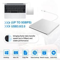 ราคา USB External CD DVD Drive Type C Portable Drive Free CD Players for Laptop PC (22307827024)