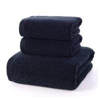 ราคา cod100 Cotton Black Luxury Highly Absorbent Spa Hand Bath Towel Set For Bathroom Guests 600 GSM Set (24007020280)