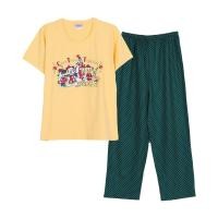 ราคา Josilins ชุดนอน ผู้หญิง เสื้อยืดแขนสั้น และกางเกงขายาวผ้าวูเว่น ลิขสิทธิ์แท้ Disney Mickey Mouse (23128321067)