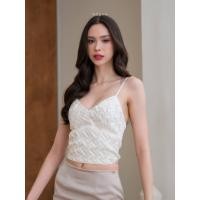 ราคา NUCHA STUDIO Weave me top เสื้อครอปสายเดี่ยวมีฟองน้ำ ดีเทลสาน (24907637628)