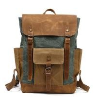 ราคา กระเป๋าเป้สะพายหลังผ้าใบวินเทจสำหรับผู้ชาย กระเป๋าเดินทางกลางแจ้ง กันน้ำ หนังวัว กระเป๋าใส่คอมพิวเตอร์ กระเป๋าเดินทางแบบสะพายไหล่สองข้าง (21151931012)