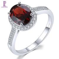 ราคา Lohaspie เครื่องประดับ2 1กะรัตแหวนเงินสเตอริ่งแข็ง925แท้แหวนพลอยแดงเพริโดไทต์ธรรมชาติแท้925แหวนพลอยราศีเกิดโกเมนแหวนกับหินเงินแท้สำหรับผู้หญิง (24108029469)