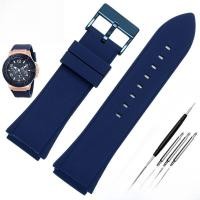 ราคา สายนาฬิกาหนังยางสำหรับผู้ชาย สีน้ำเงิน GUESS สายนาฬิกาหนังยางแบบนิ่ม สายรัดแบบยืดหยุ่น กันน้ำได้ ความหนาปกติ (24497071563)