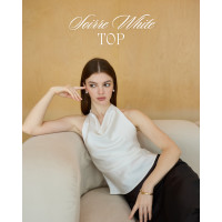 ราคา HADHERHEART SOIREE IVORY เสื้อคล้องคอผ้าซาตินลูกไม้หลังสีขาว (25236257538)