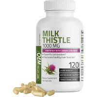 ราคา Premium Milk Thistle 1000mg Silymarin Capsules with Dandelion Root Liver Health Detox Supplement 120ct (24009702869)