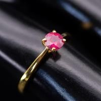 ราคา แหวนพลอยทับทิม Natural Ruby สีชมพูแดงสวยมาก จากประเทศโมซัมบิก ตัวเรือนCopper ผสมเงิน ชุบทอง ไซส์นิ้ว 55 หรือเบอร์ 7 US (24793133452)