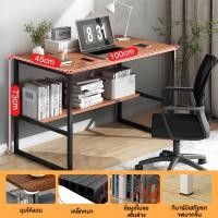 ราคา โต๊ะทำงาน โต๊ะวางของ โต๊ะสีขาว โต๊ะคอมพิวเตอร์แบบยาวสองชั้นที่เก็บได้ โต๊ะเขียนหนังสือ 80 100 120ซม (25323228025)