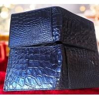 ราคา กระเป๋าหนังจระเข้ สีดำ สองพับสั้น หนังจระเข้แท้ เป็นหนังส่วนท้อง (24270563601)