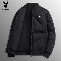 ราคา เสื้อโค้ทคอปกเบสบอลของผู้ชายโค้ตขนเป็ดเพลย์บอยฤดูหนาวสีทึบหนาอบอุ่น (24533772758)