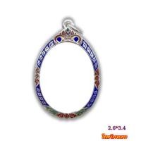 ราคา กรอบพระเงินแท้ 95 กรอบเงินทรงรีลงยาเต็มหน้า ขนาด 2 6 สูง 3 4 ซม (24940245402)