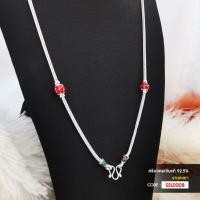 ราคา สร้อยคอเงินแท้ 92 5 สี่เสาสุโขทัยลงยา คั่นเม็ดกลมสีแดง สร้อยพระ SSL0008 (20395880522)