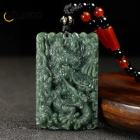 ราคา จี้สร้อยราศีมังกรหยก Hetian ธรรมชาติสีเขียวหยกมังกรแบรนด์สำหรับผู้ชายสร้อยคอหยกแกะสลักด้วยมือเครื่องประดับแฟชั่นเครื่องรางนำโชค (22651239899)