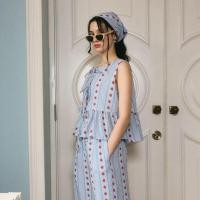 ราคา lookbookpetite rosie top adult blue pommette เสื้อผู้หญิงแขนกุดผูกโบว์ รุ่น rosie สี blue pommette (24734212125)