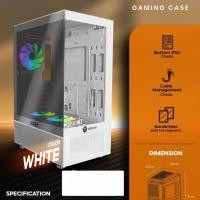 ราคา เคส ตู้ปลา ATX กระจกนิรภัยใหญ่2ด้าน พัดลม3ตัว RGB Neolution KAZE WHITE ATX Case (24992260505)