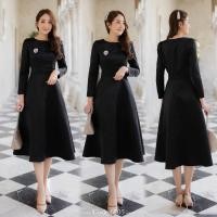 ราคา 6 สี ชมพู ครีม ทอง น้ำเงิน ดำ เทา ขาว ฟ้า กลีบบัว เดรสผ้าไหมออกงาน สวยเรียบหรู ชุดเดรสแขนสี่ส่วนคอกลม กระโปรง ทรงเอ กระโปรงทรงเจ้าหญิงสวยมากค่ะ XS 3XL (24463416948)