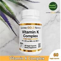 ราคา California Gold Nutrition Vitamin K Complex 60 Veggie Capsules วิตามินเครวม (25128147376)