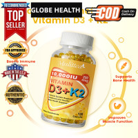 ราคา 120pcs Vitamin D3K2 Capsules วิตามิน D3K2 ส่งเสริมการดูดซึมและการใช้แคลเซียมในลำไส้ (25335364809)