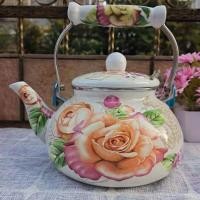 ราคา MILLIM 2 5 ลิตร กาต้มน้ำเคลือบ ดอกไม้เคลือบ แบบจีน กาต้มน้ำแก๊ส หนาขึ้น ด้ามจับป้องกันความร้อน โถชา หม้อหุงข้าวแก๊สแบบเหนี่ยวนำ (24698014527)