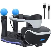 ราคา PS4 VR Charging Station Display Stand Docking Charger LED Showcase for Playstation Move PS VR PSVR Headset CUH ZVR2 2th (9421393612)