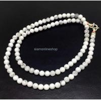 ราคา สร้อยคอหินแท้ หินฮาวไลท์ Howlite ขนาด 6 มม ความยาว 45 ซม by siamonlineshop (2604968685)