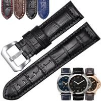 ราคา Suitable For Panerai Genuine Leather Watch Strap LUMINOR Lumino Crocodile Pattern Large Strap 22 24mm Mens Style (22452242905)