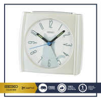 ราคา SEIKO CLOCKS นาฬิกาปลุก รุ่น QHE209W ขนาด 3 3 x 3 5 นิ้ว เดินเรียบ สีขาว (23789473611)