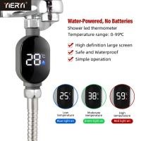 ราคา Yieryi Digital LED Shower Thermo meterWaterproof Temperature Sensor with 3 Color Light Indicator Shower Temperature Monitor for Bathroom Family Showers (25602516517)